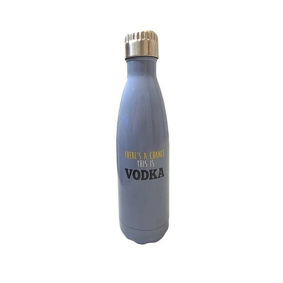 Insulated Stainless Steel Water Bottle 17 Oz Blue "Theres A Chance This Is Vodka - Picture 1 of 7